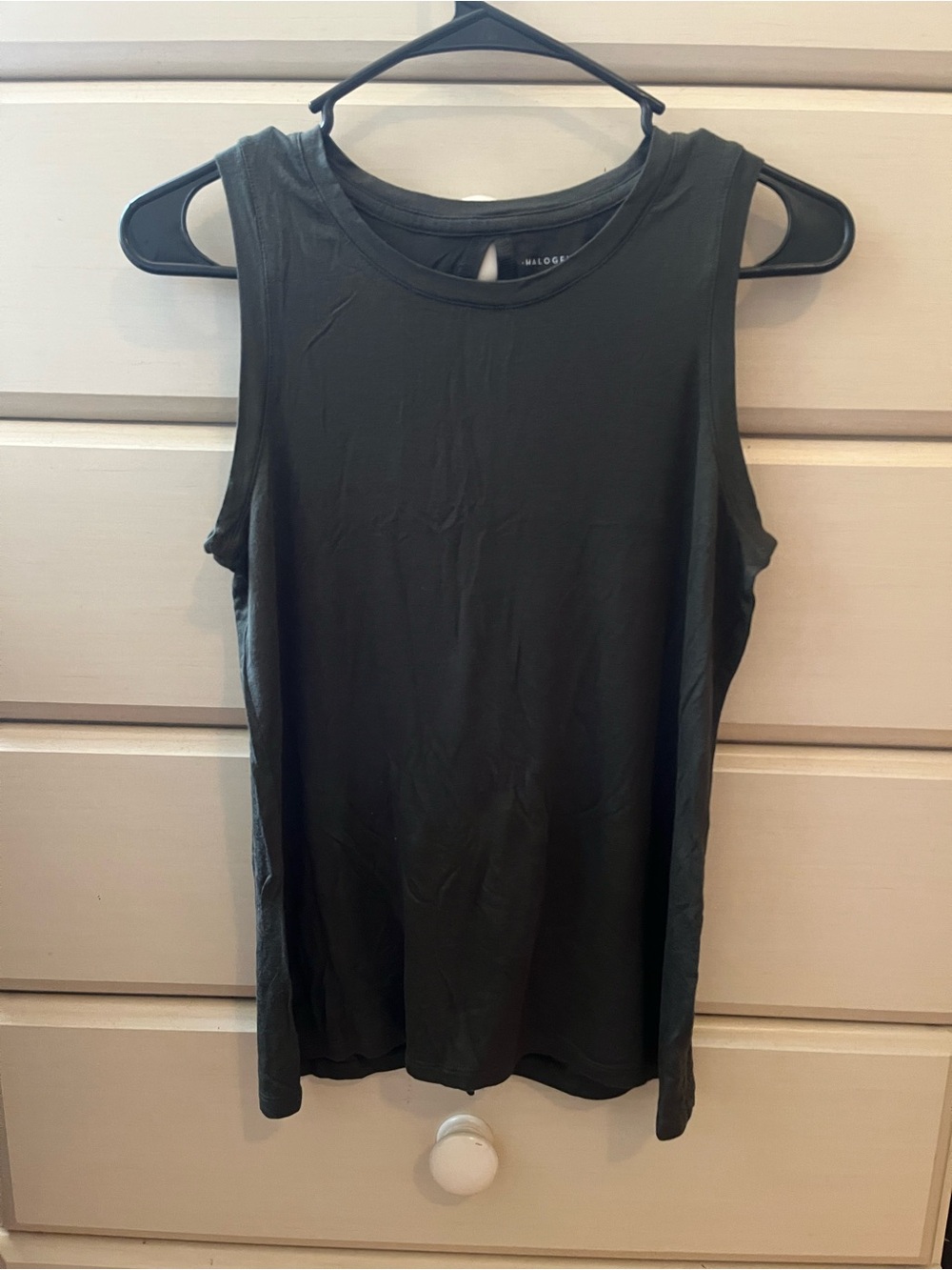 Halogen Dark Grey Sleeveless Tank Top - Classic Scoop Neck